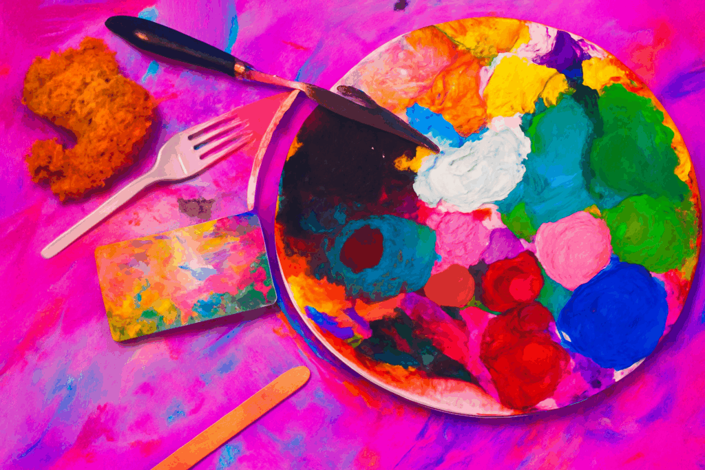 Farben auf Mischpalette